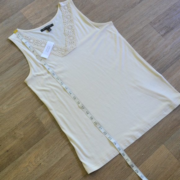 NWT Banana Republic Crochet Macrame Cream Tank Size Small Women - Picture 5 of 7